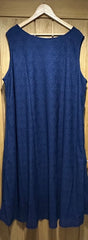 Navy Blue Occasion Dress Plus Size 26/28 Sleeveless lined Lace overlay 691
