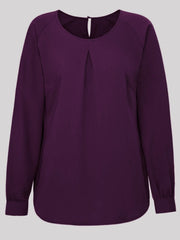 Purple Crepe Blouse Plus Size  22/24 26/28 Work Evening Wear Smart Top 735