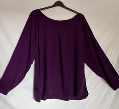 Purple Crepe Blouse Plus Size  22/24 26/28 Work Evening Wear Smart Top 735