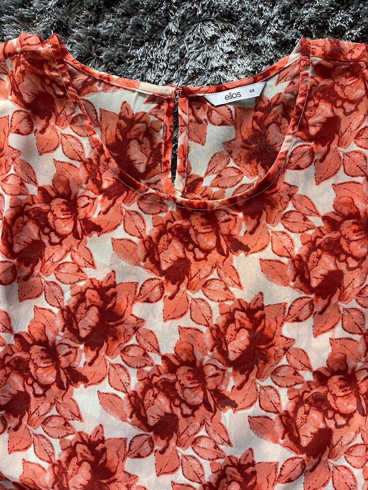 Women’s Blouse Size 20 22 24 26 28 30 32 Chiffon Top Orange Summer Shirt 574
