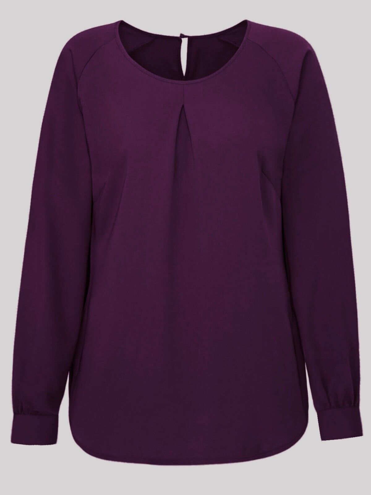 Purple Crepe Blouse Plus Size  22/24 26/28 Work Evening Wear Smart Top 735