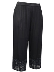 Pull on Summer Trousers Plus Size 18/20 22/24 26/28 Broderie anglaise trim  739