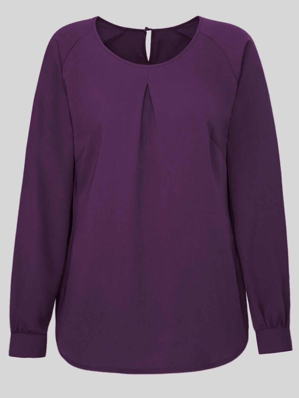 Purple Crepe Blouse Plus Size  22/24 26/28 Work Evening Wear Smart Top 735
