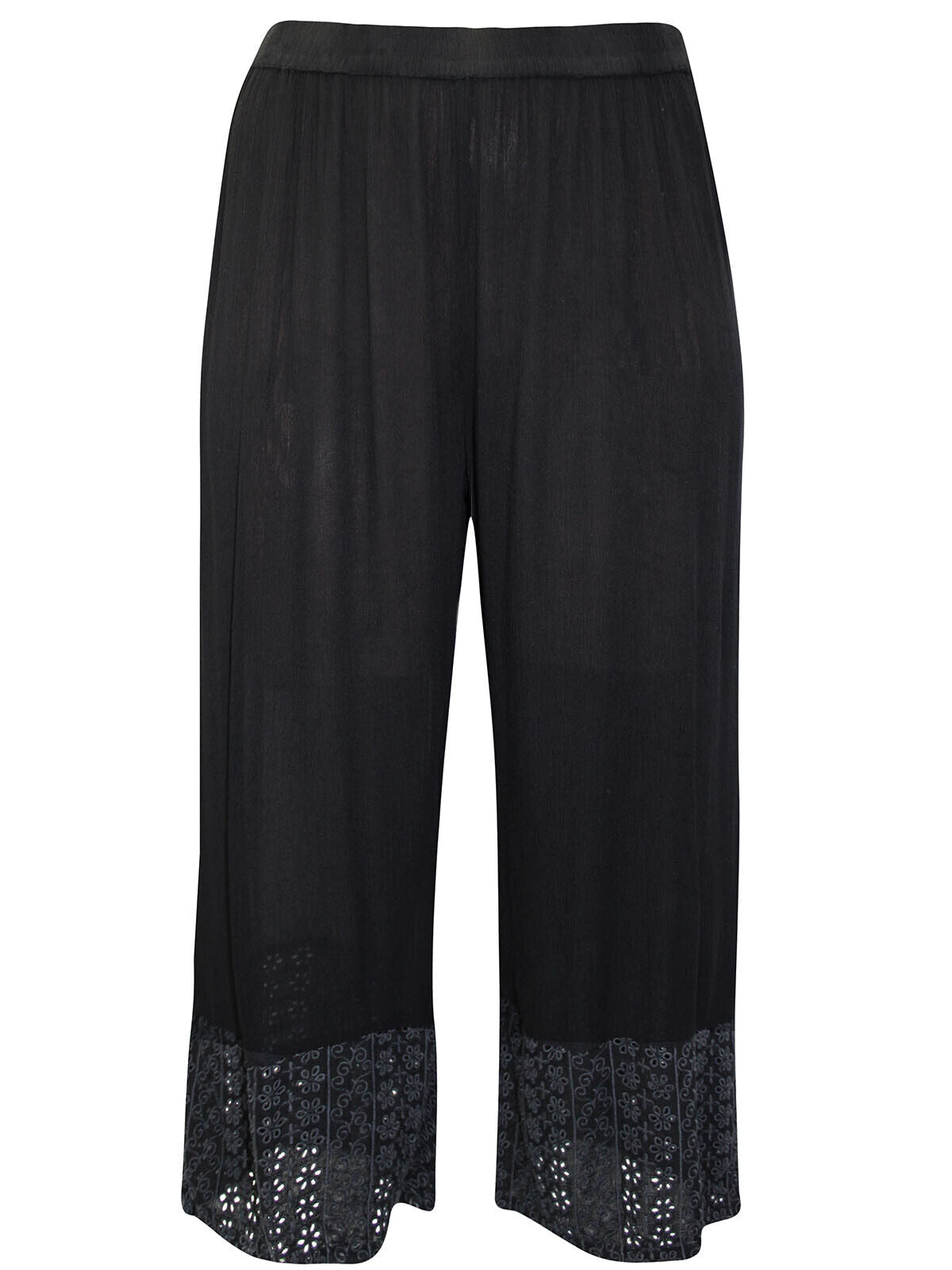 Pull on Summer Trousers Plus Size 18/20 22/24 26/28 Broderie anglaise trim  739