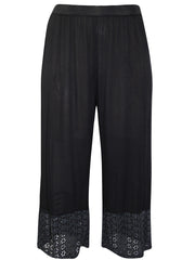 Pull on Summer Trousers Plus Size 18/20 22/24 26/28 Broderie anglaise trim  739