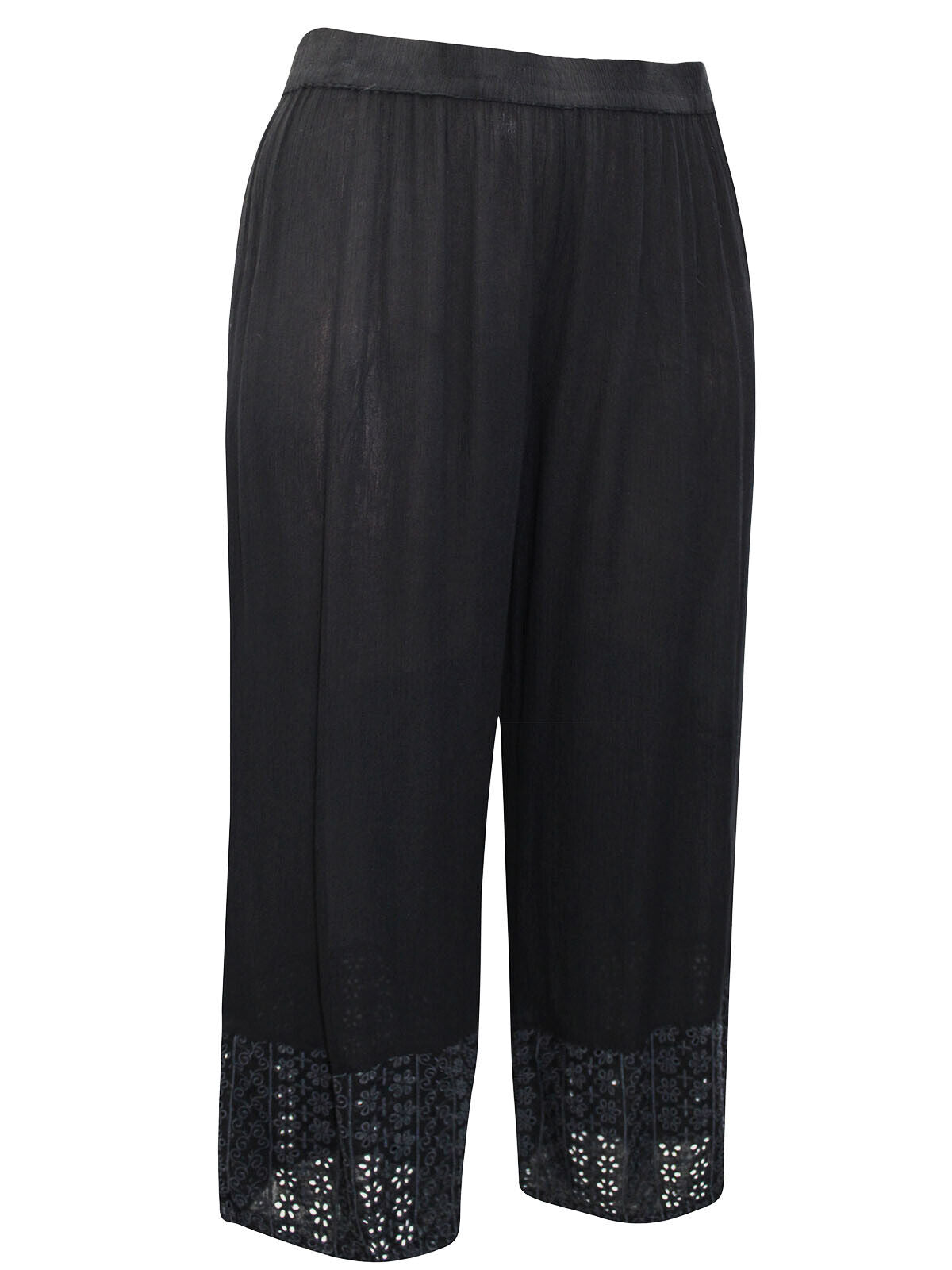 Pull on Summer Trousers Plus Size 18/20 22/24 26/28 Broderie anglaise trim  739