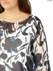 Womens floral chiffon top Plus size 16 18 20 22 24 26 Sheer Blouse 331 BARGAIN