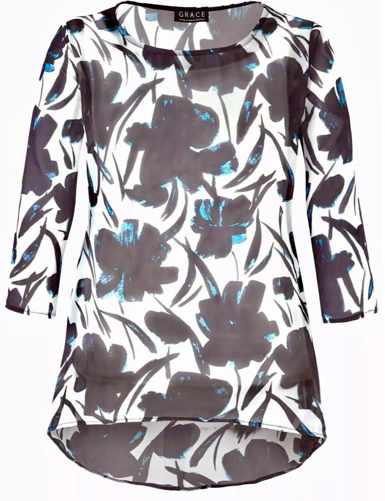 Womens floral chiffon top Plus size 16 18 20 22 24 26 Sheer Blouse 331 BARGAIN