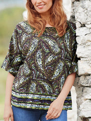 New Paisley Blouse Size 16 18 20 22 Leaf print Top 353