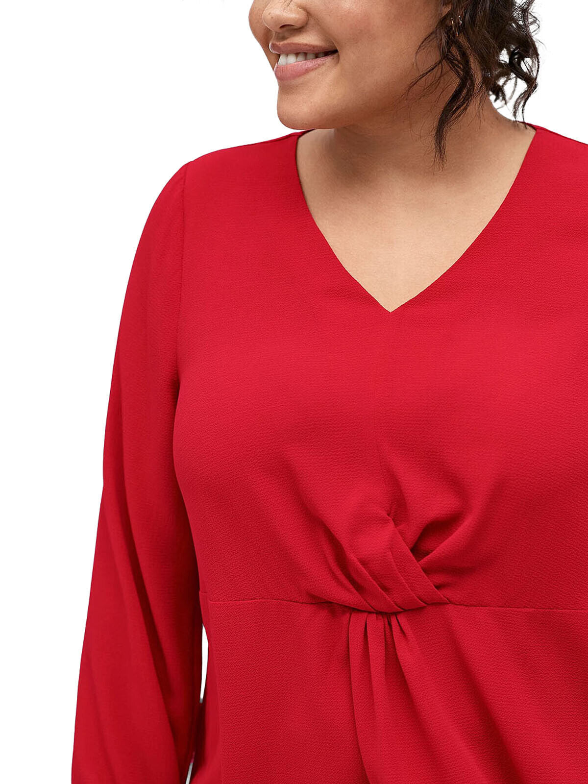 Red Crepe Knot Blouse Plus Size 22 24 28 30 32 34 Womens Shirt Top 757