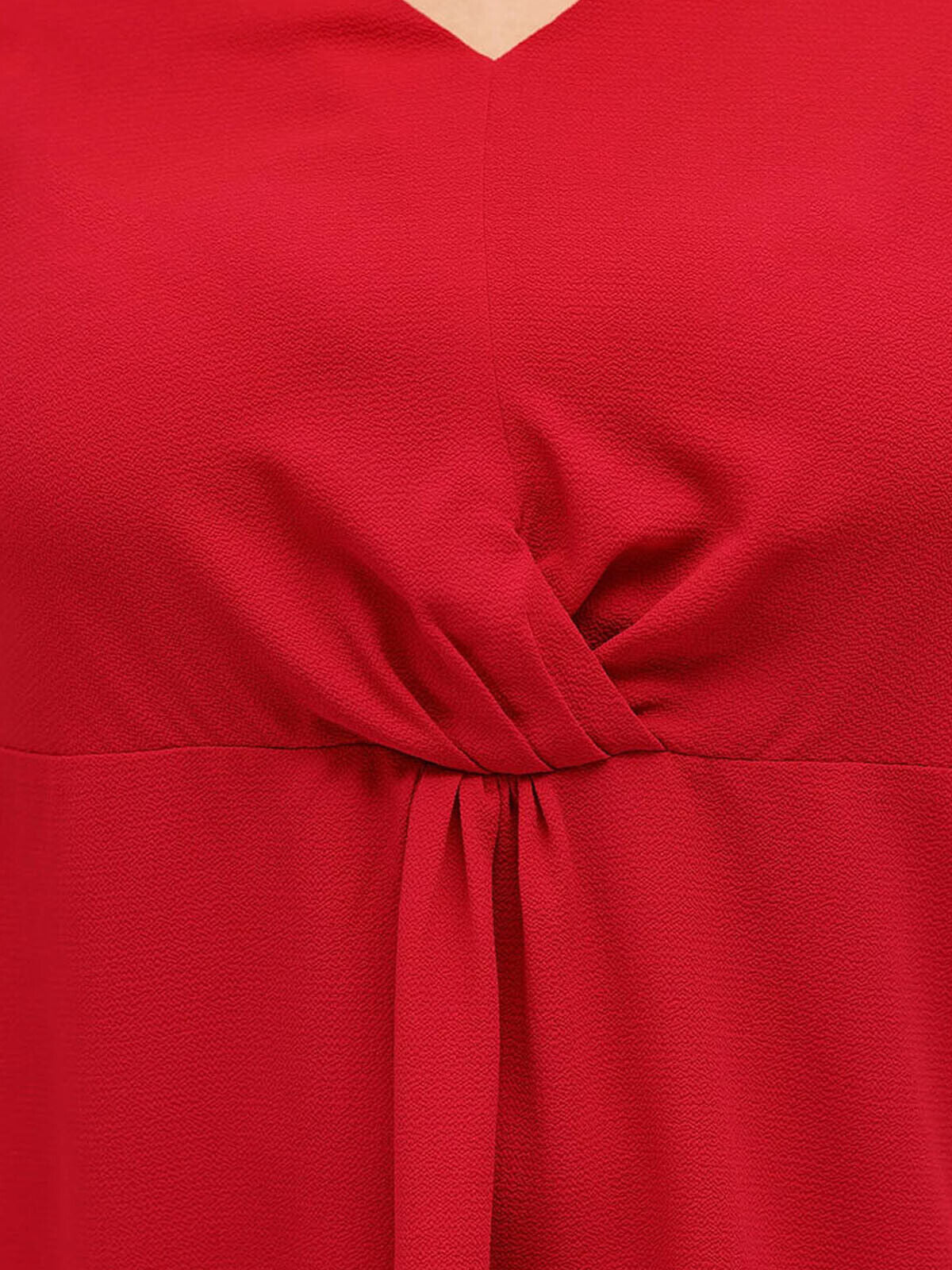 Red Crepe Knot Blouse Plus Size 22 24 28 30 32 34 Womens Shirt Top 757