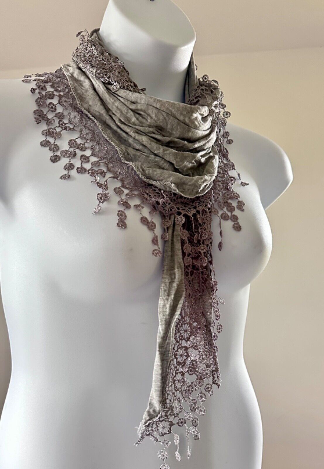 Ladies Summer Lace Scarf lightweight Blue, Grey, Silver, Embroidered Wedding