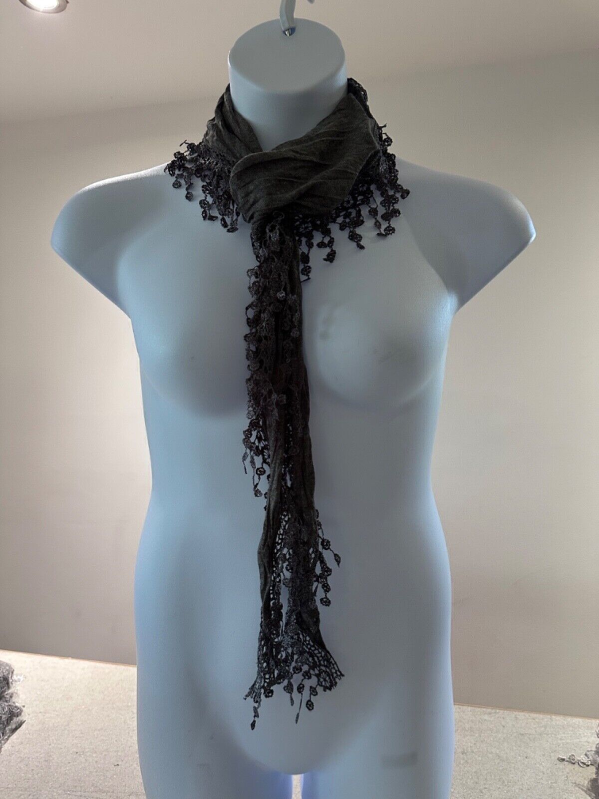 Ladies Summer Lace Scarf lightweight Blue, Grey, Silver, Embroidered Wedding