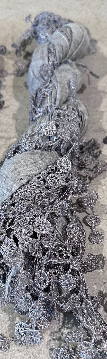 Ladies Summer Lace Scarf lightweight Blue, Grey, Silver, Embroidered Wedding