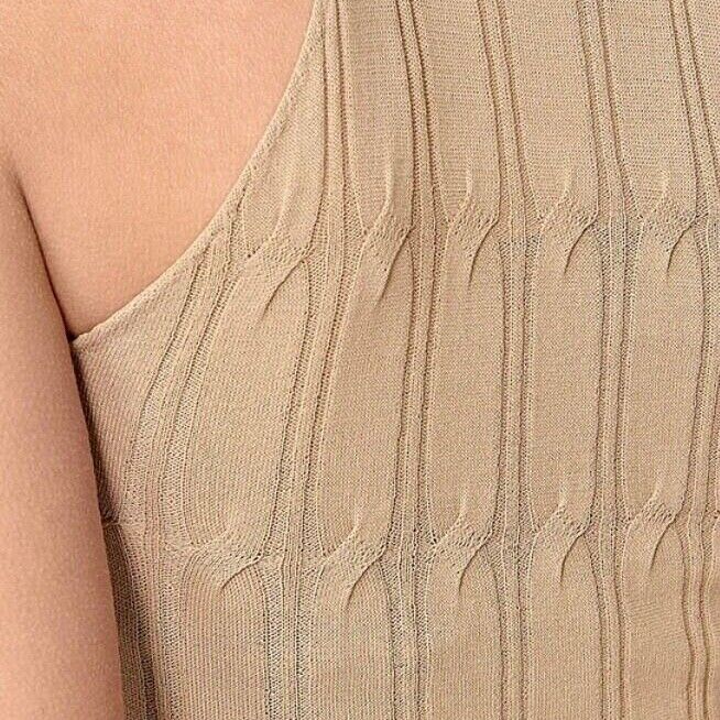 High Neck Sleeveless Top Size 14/16 18/20 22/24 Nude Vest Caramel Tank Shirt 805