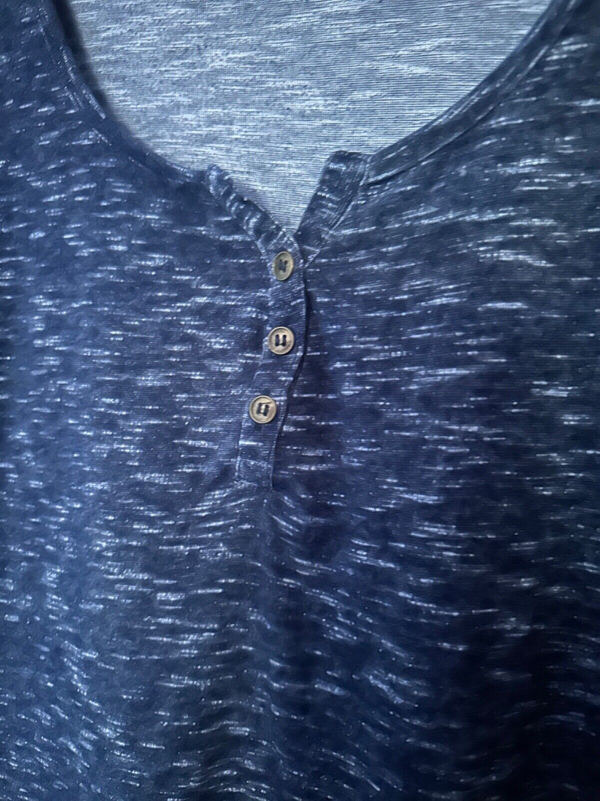 Navy Marl Henley Top Plus Size 18/20 22/24 26/28 30/32 Short sleeve Blue 726