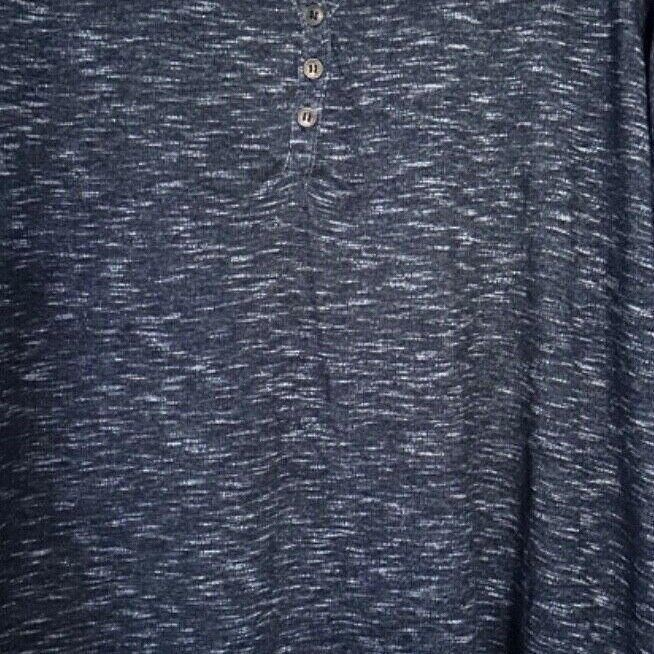 Navy Marl Henley Top Plus Size 18/20 22/24 26/28 30/32 Short sleeve Blue 726