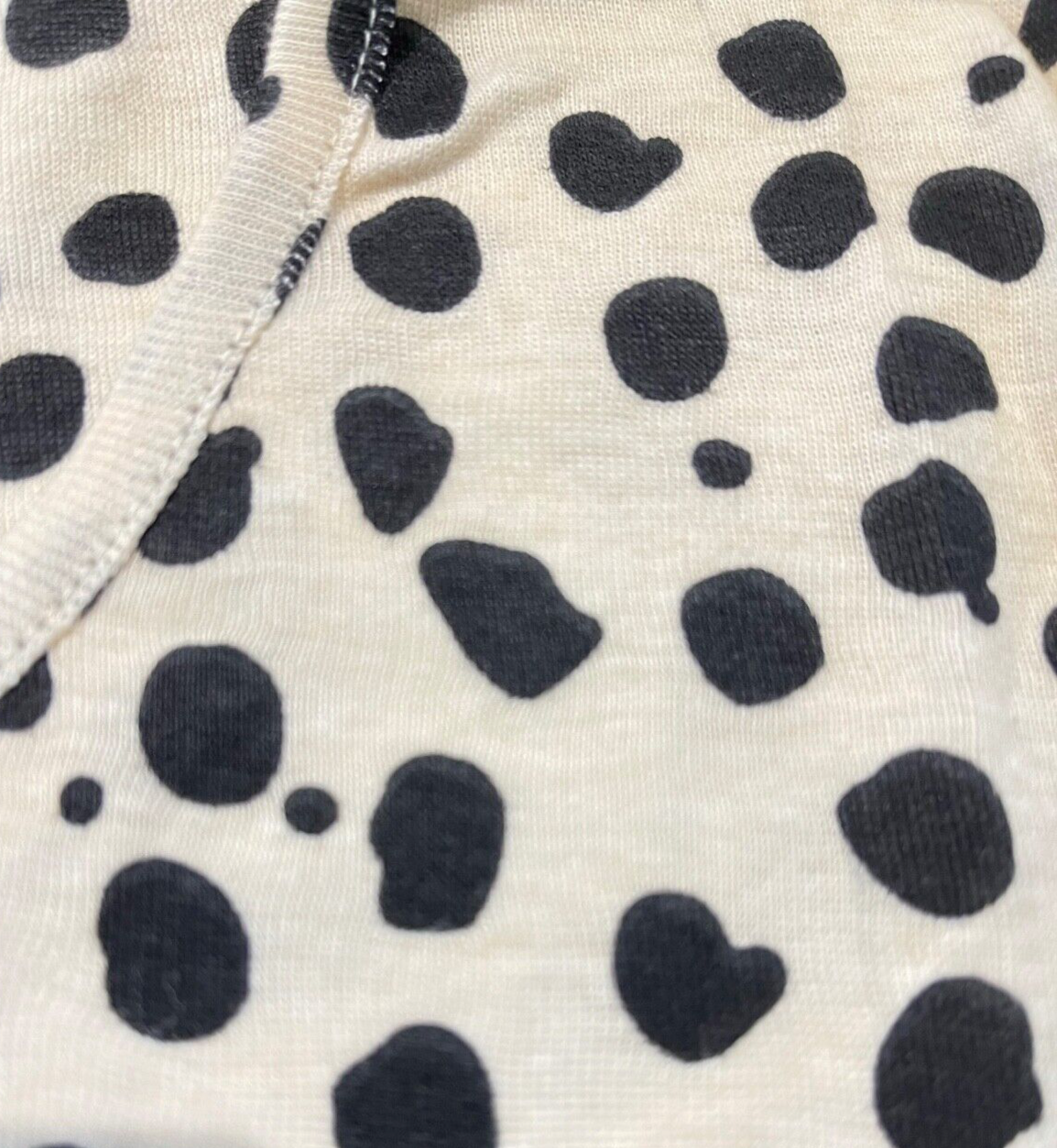 Dalmatian Print Cream Dot Tunic Plus Size 18-32 Jersey Pure Cotton Long Top 558