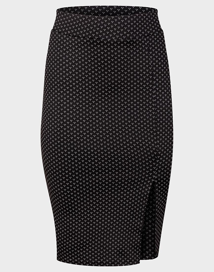 Pull on Ladies Dotty Pencil Skirt 12 14 16 sizes Elasticated office wear 102