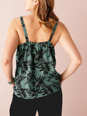 Strappy Top Plus Size 18/20 22 24 26 28 30 Summer Leaf Print Cami Vest 748