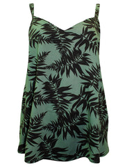 Strappy Top Plus Size 18/20 22 24 26 28 30 Summer Leaf Print Cami Vest 748