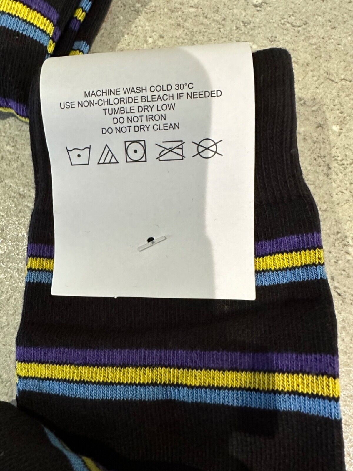 Black Socks X2 Pairs Stripe Size 6-14 Cotton Long length Unisex Buy 2 get 1 FREE