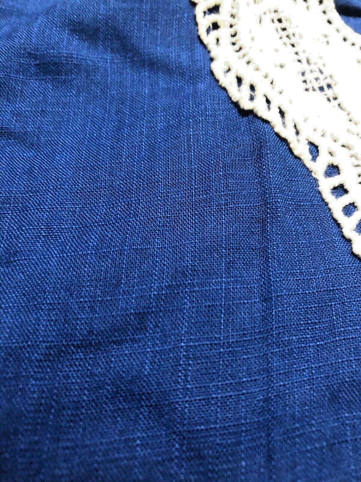 New Sleeveless Crochet Tunic plus Size 28 30 32 34 36 Blue Lace Swing Blouse 441