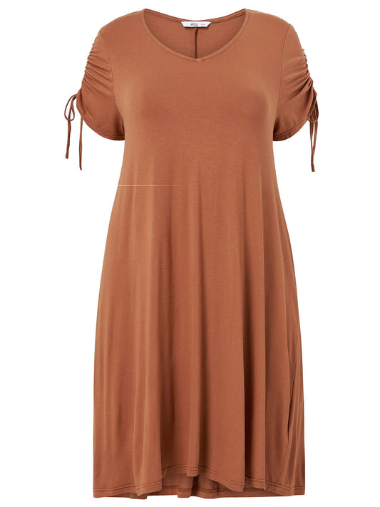 Brown Jersey Dress Plus Size 18/20, 22/24, 30 New (698)