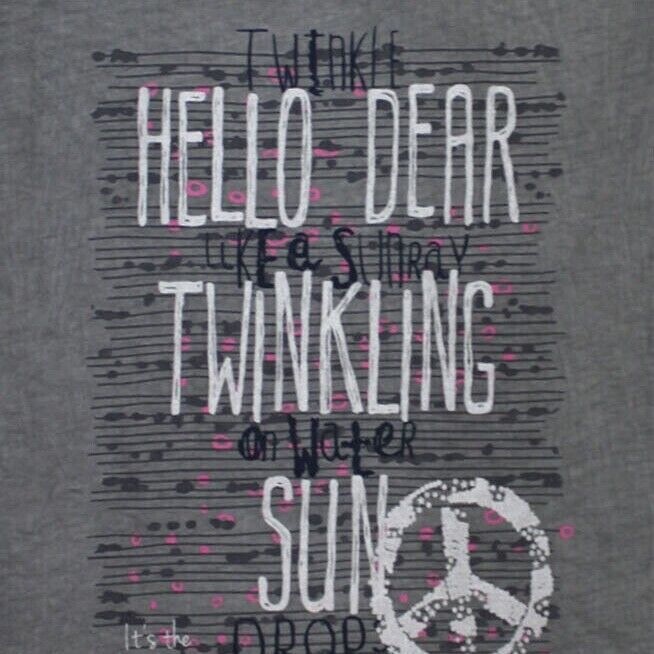 Grey 100% Cotton Top Size 14/16 18/20 22/24 26/28 Optimistic T-shirt Peace  672