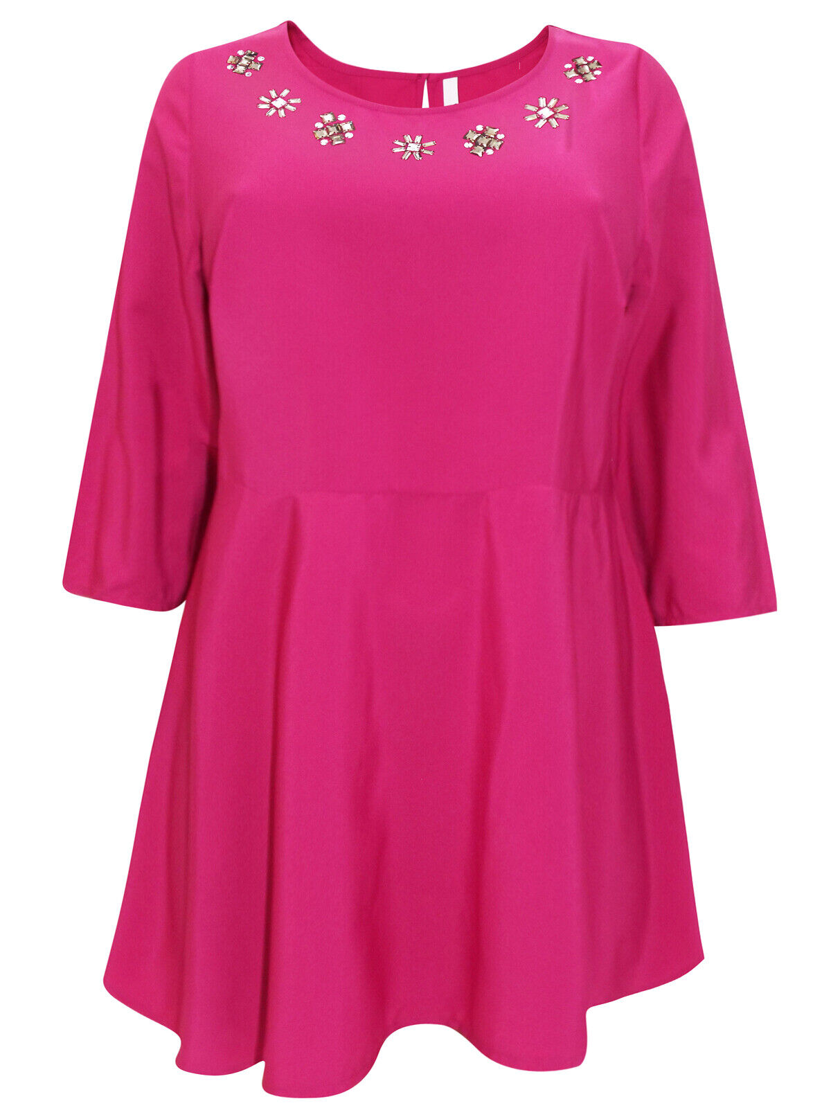 Evans Pink Peplum Top Size 14 16 18 20 22 Jewelled blouse Embellished Tunic 453