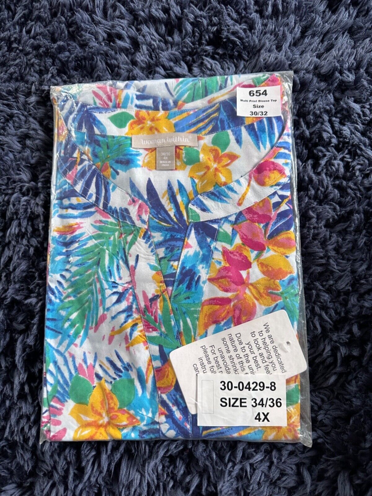 Multicoloured Floral Print Sleeveless Top Plus Size 30/32 A-line Blouse New 654