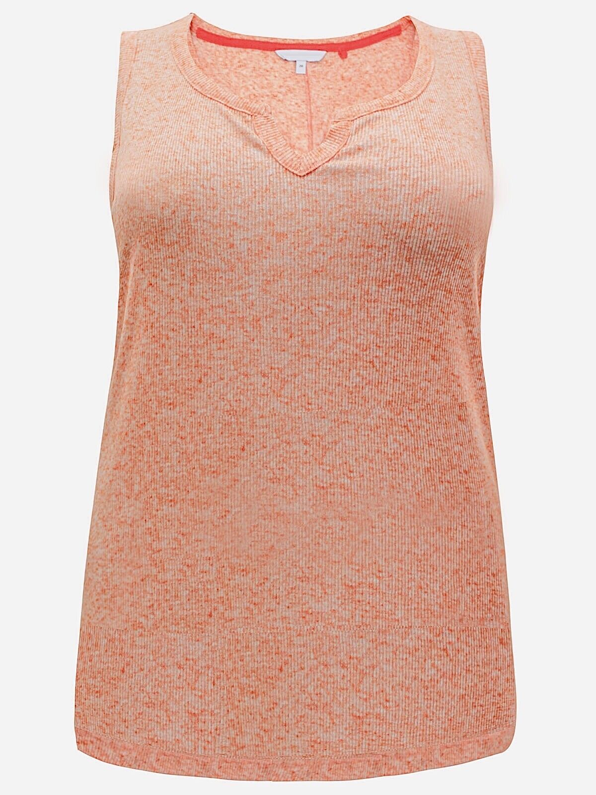 Women’s Linen Blend Sleeveless Top Plus Size 20 22 24 26 Peach Vest 682