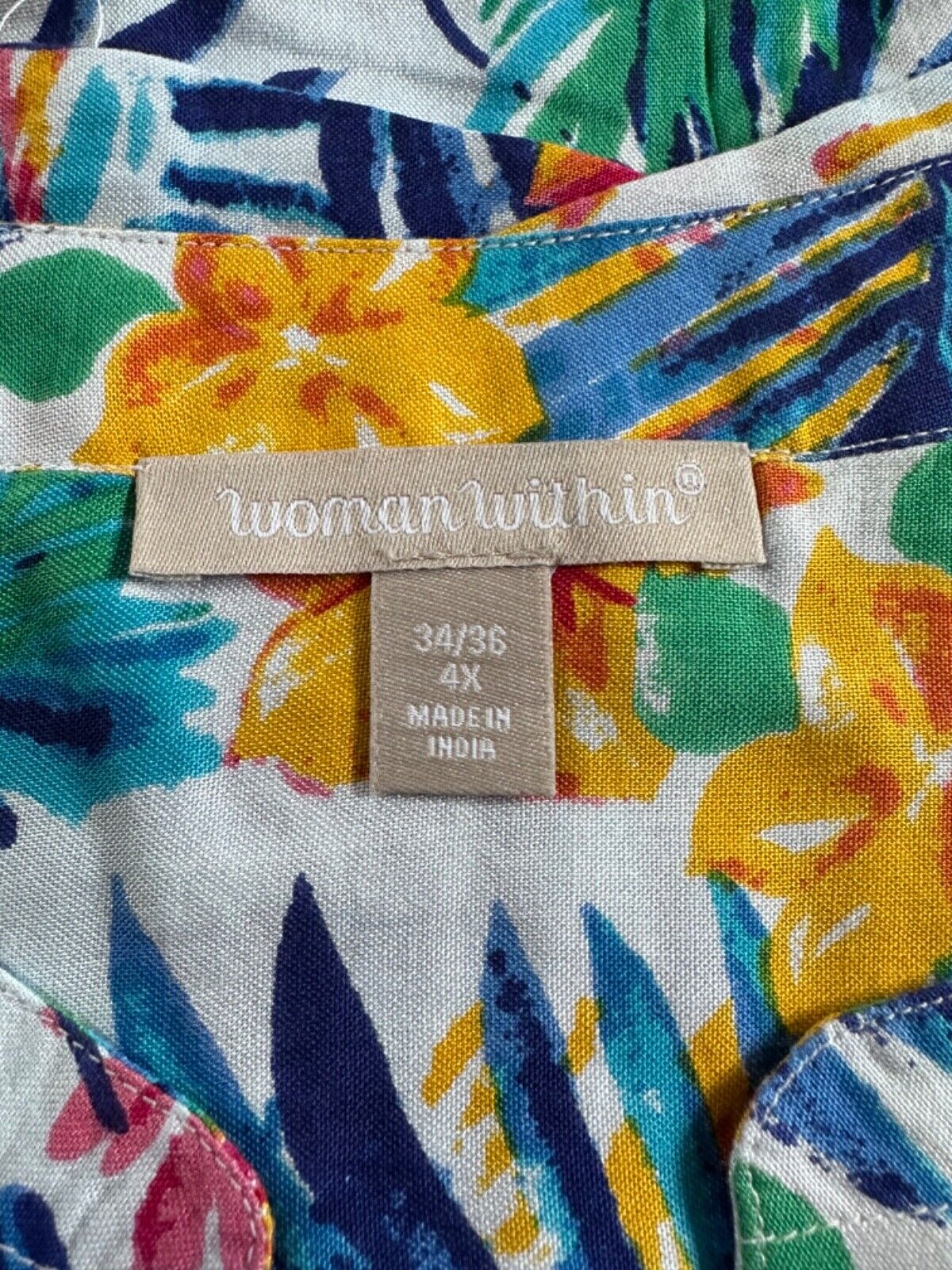 Multicoloured Floral Print Sleeveless Top Plus Size 30/32 A-line Blouse New 654