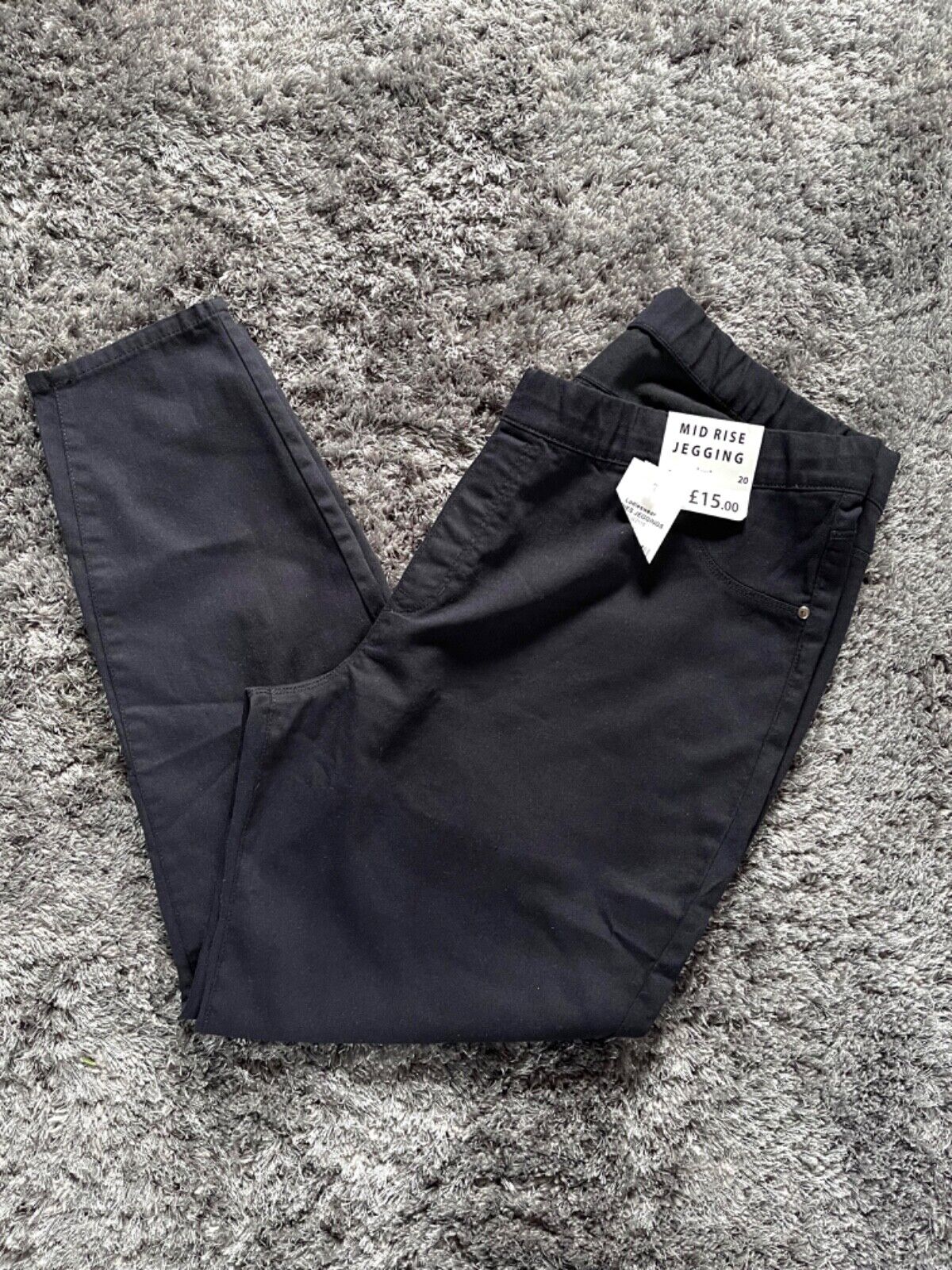 Women's Pull on Navy Tapered Trousers Plus Size 18 20 Jeans Jeggings 555