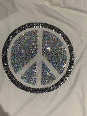 Womens Sequin Embellished Top Plus Size 24 26 28 30 White Silver Sparkle Top 569