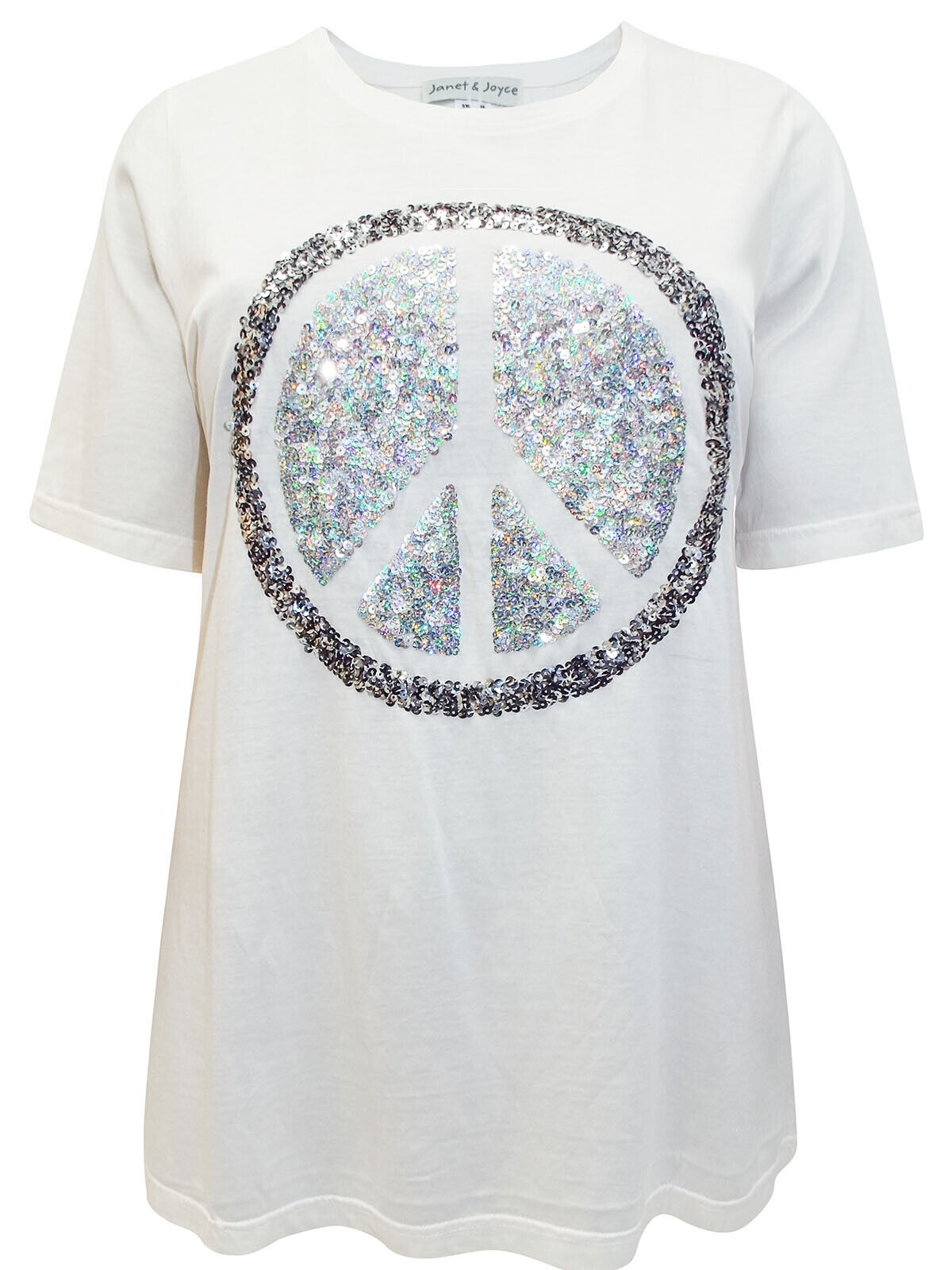 Womens Sequin Embellished Top Plus Size 24 26 28 30 White Silver Sparkle Top 569