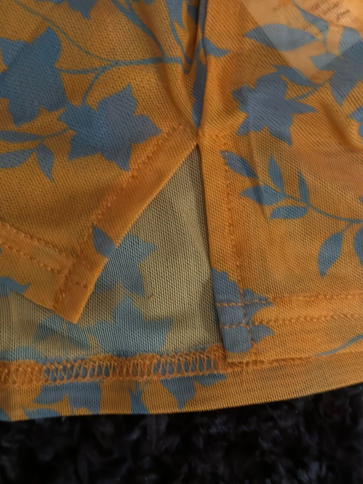 Orange mesh Floral Top Plus Size 20 22 24 26 Stretchy Sheer Blouse 668