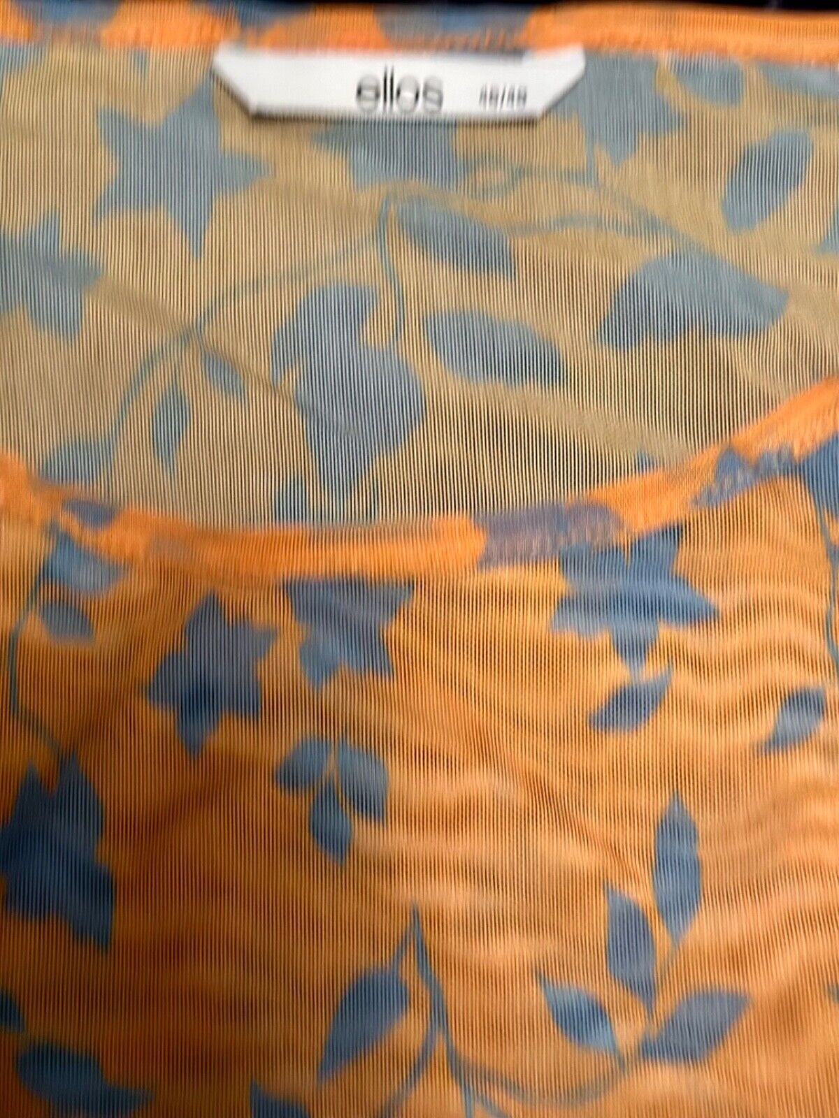 Orange mesh Floral Top Plus Size 20 22 24 26 Stretchy Sheer Blouse 668