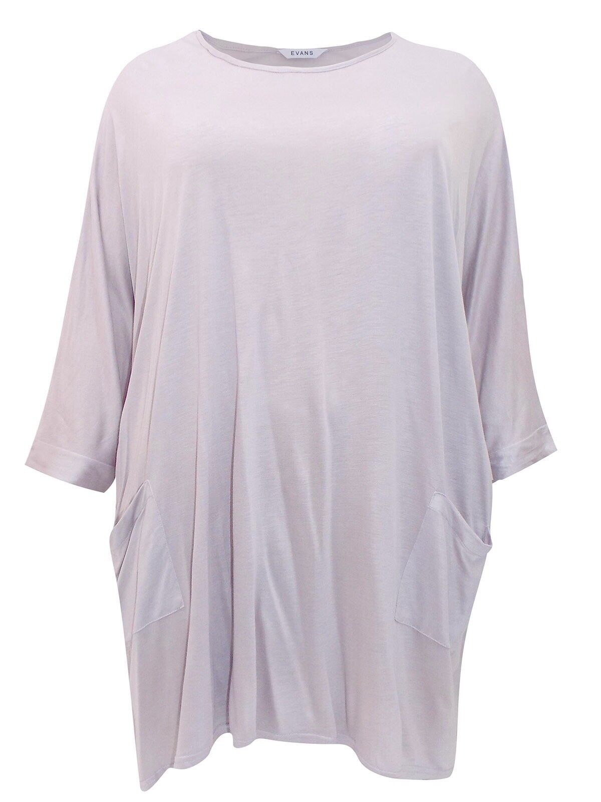 Evans Jersey Tunic Top Plus Size 22/24 26/28 30/32 Loose Smock top Pockets 515