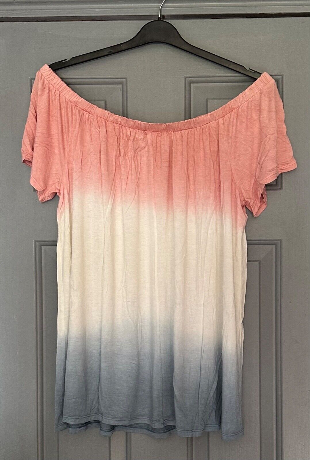 Womens Tie Dye Top Plus Size 18/20 22/24 Pastel Tunic Pink On/Off Shoulder 778