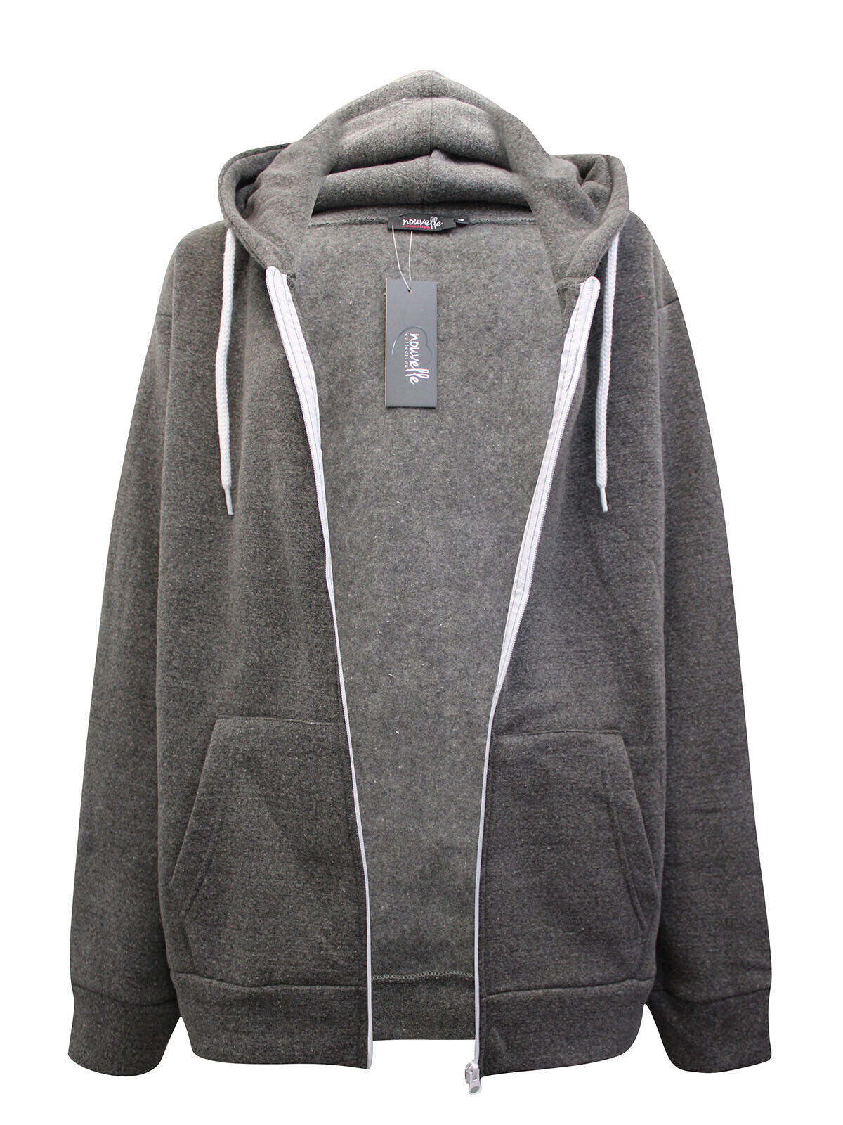 Womens Hoody Plus Size 14/16 18/20 22/24 26/28 30/32 Zip Up Jacket Grey Navy Red