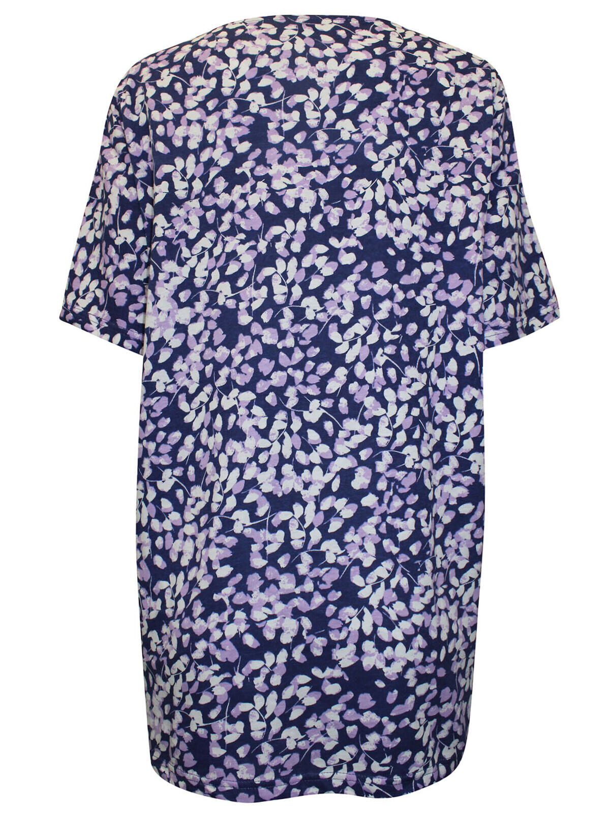 Jersey floral Top Plus Size 20 22 24 26 28 Braided Plait neck Purple T-shirt 779