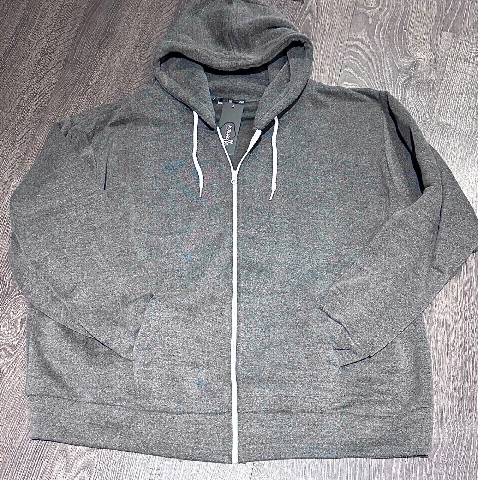 Womens Hoody Plus Size 14/16 18/20 22/24 26/28 30/32 Zip Up Jacket Grey Navy Red