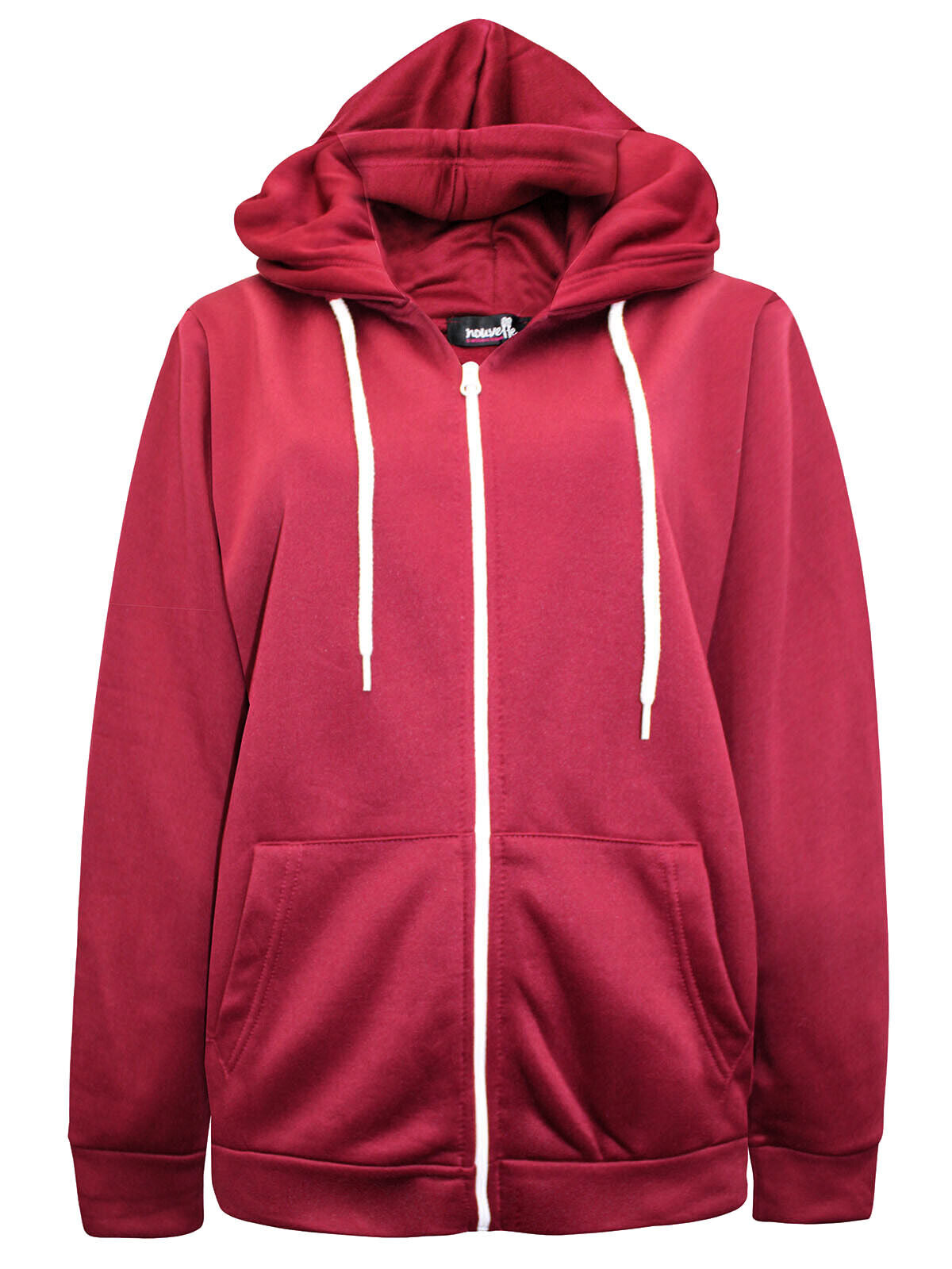 Womens Hoody Plus Size 14/16 18/20 22/24 26/28 30/32 Zip Up Jacket Grey Navy Red