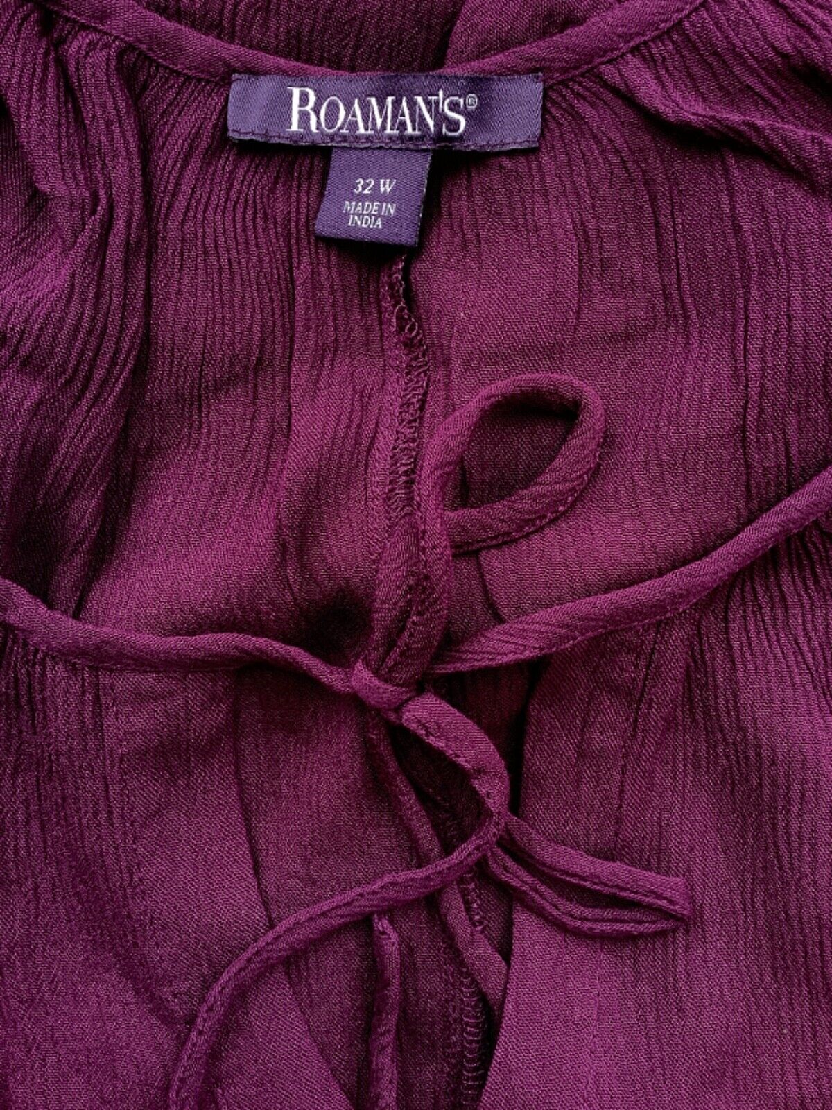 Purple Crinkle Blouse Plus Size 22/24 26/28 Women’s Crepe Top 3/4 sleeve  792