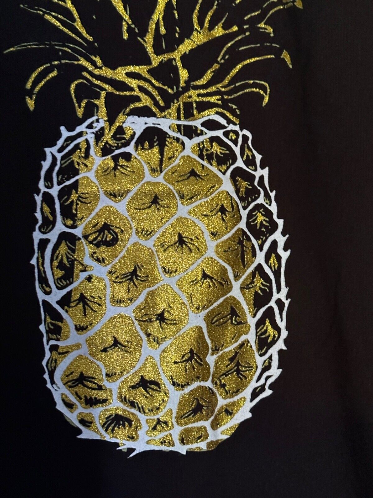 Embellished Pineapple Top Size 14 16 18 20 22 24 26 28 30 Cotton Glitter T-shirt