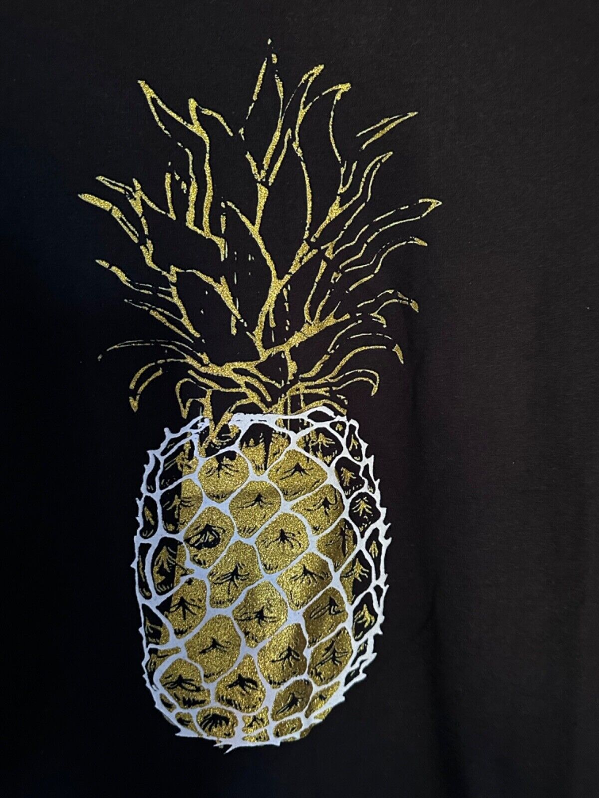 Embellished Pineapple Top Size 14 16 18 20 22 24 26 28 30 Cotton Glitter T-shirt