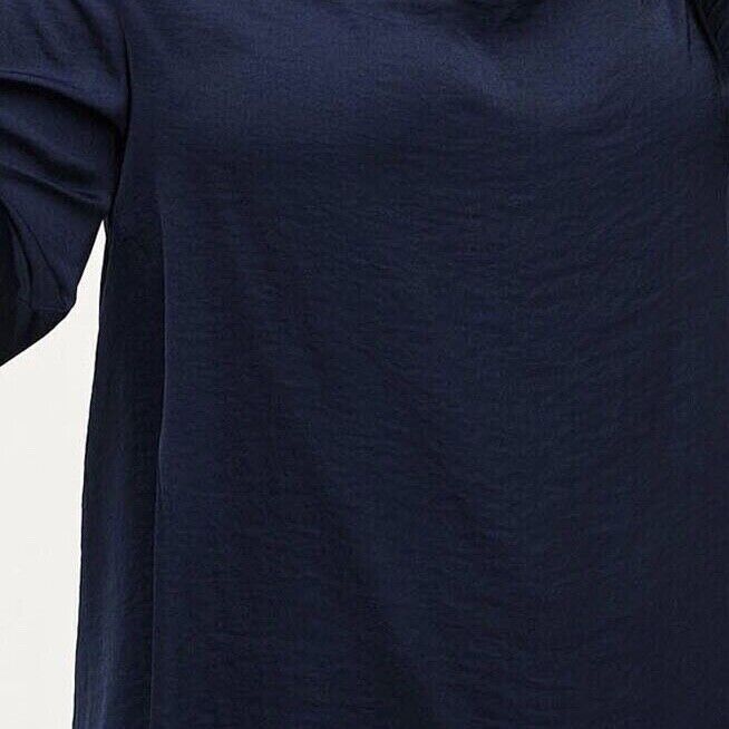 Navy Cowl neck Blouse Plus Size 16 18 20 22 24 28 30 32 Asymmetric Top 796