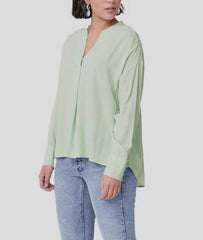 Mint Green Collarless Blouse Plus Size 16 18 20 22 24 Silk touch Top 667