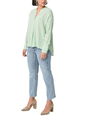 Mint Green Collarless Blouse Plus Size 16 18 20 22 24 Silk touch Top 667